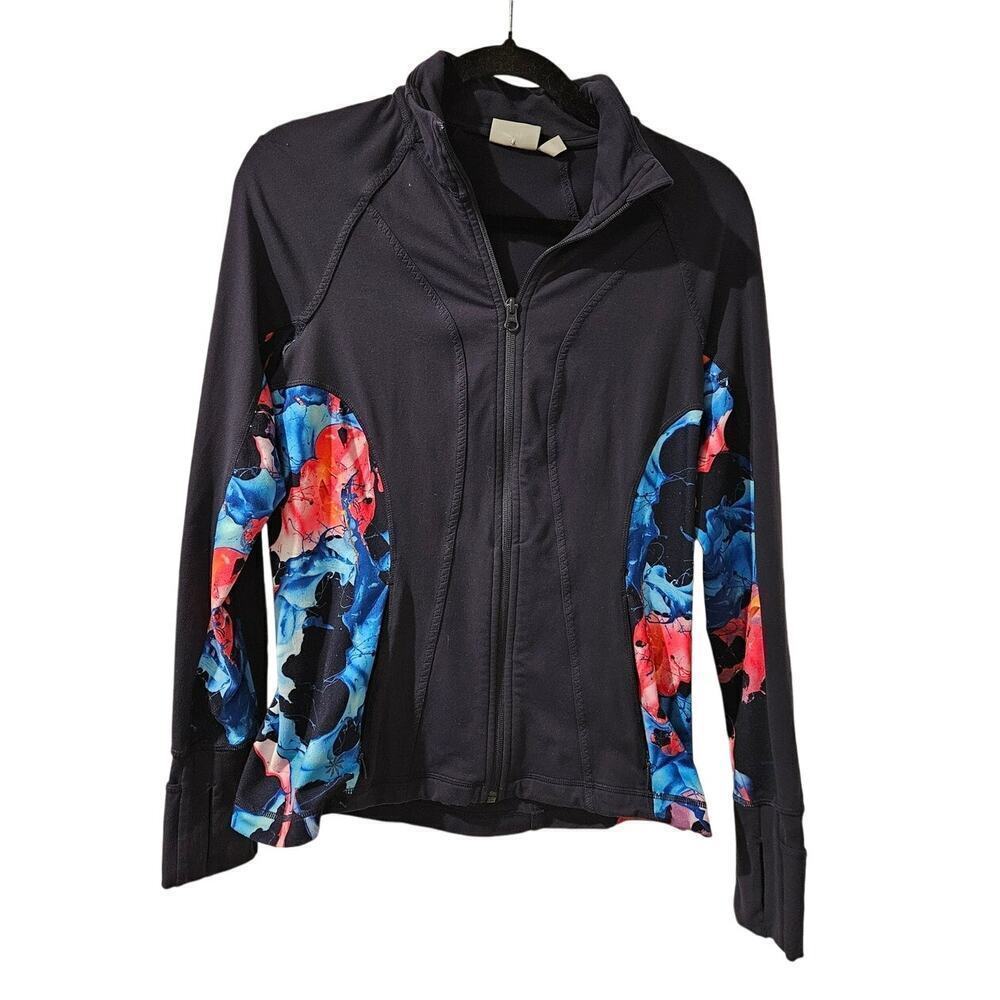 Athleta Hope Jacket Womens‎ Small Navy Blue Super Impose Athletic Running Yoga
